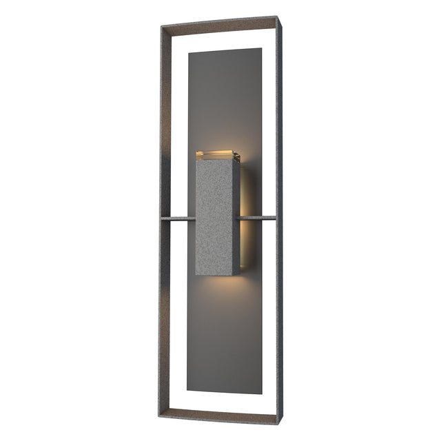 Hubbardton Forge 2020 Coastal Natural Iron Coastal Black Clear Glass (ZM) Shadow Box Tall Outdoor Sconce
