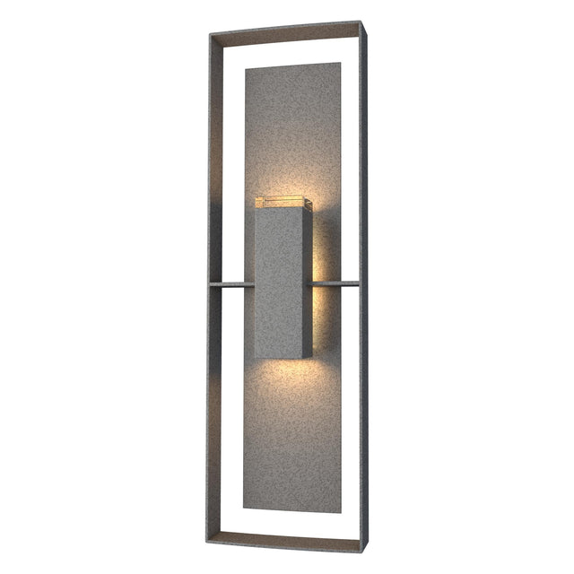 Hubbardton Forge 2020 Coastal Natural Iron Coastal Natural Iron Clear Glass (ZM) Shadow Box Tall Outdoor Sconce