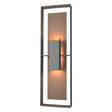 Hubbardton Forge 2020 Coastal Natural Iron Coastal Bronze Clear Glass (ZM) Shadow Box Tall Outdoor Sconce