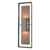 Hubbardton Forge 2020 Coastal Natural Iron Coastal Bronze Clear Glass (ZM) Shadow Box Tall Outdoor Sconce