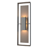 Hubbardton Forge 2020 Coastal Natural Iron Coastal Dark Smoke Clear Glass (ZM) Shadow Box Tall Outdoor Sconce