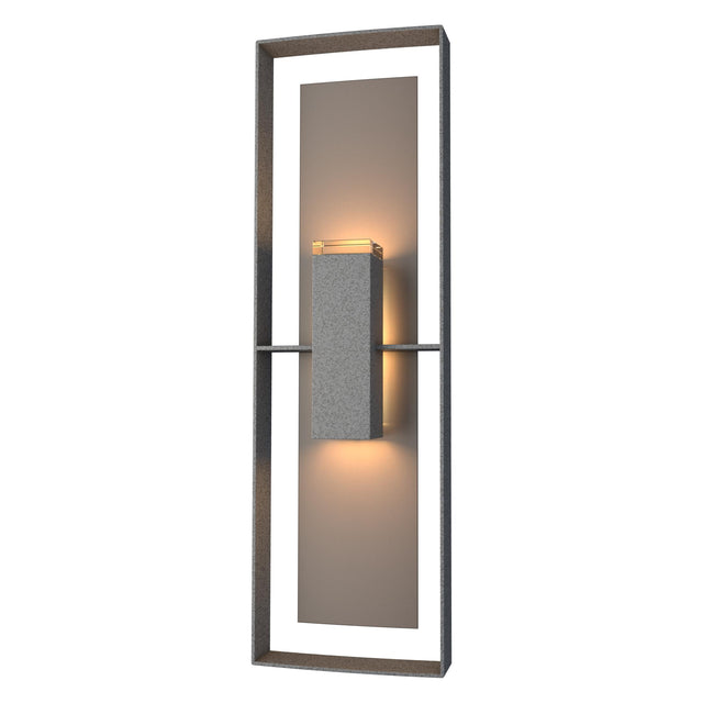 Hubbardton Forge 2020 Coastal Natural Iron Coastal Dark Smoke Clear Glass (ZM) Shadow Box Tall Outdoor Sconce