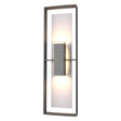 Hubbardton Forge 2020 Coastal Natural Iron Coastal Burnished Steel Clear Glass (ZM) Shadow Box Tall Outdoor Sconce
