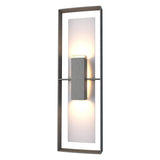 Hubbardton Forge 2020 Coastal Natural Iron Coastal Burnished Steel Clear Glass (ZM) Shadow Box Tall Outdoor Sconce