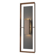 Hubbardton Forge 2020 Coastal Bronze Coastal Black Clear Glass (ZM) Shadow Box Tall Outdoor Sconce