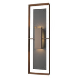 Hubbardton Forge 2020 Coastal Bronze Coastal Black Clear Glass (ZM) Shadow Box Tall Outdoor Sconce