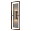Hubbardton Forge 2020 Coastal Bronze Coastal Natural Iron Clear Glass (ZM) Shadow Box Tall Outdoor Sconce