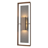 Hubbardton Forge 2020 Coastal Bronze Coastal Natural Iron Clear Glass (ZM) Shadow Box Tall Outdoor Sconce