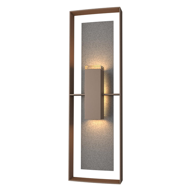 Hubbardton Forge 2020 Coastal Bronze Coastal Natural Iron Clear Glass (ZM) Shadow Box Tall Outdoor Sconce