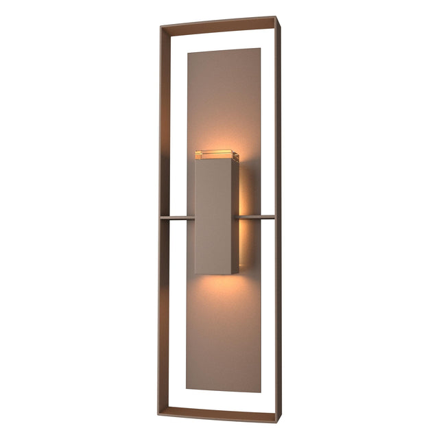 Hubbardton Forge 2020 Coastal Bronze Coastal Bronze Clear Glass (ZM) Shadow Box Tall Outdoor Sconce