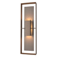 Hubbardton Forge 2020 Coastal Bronze Coastal Dark Smoke Clear Glass (ZM) Shadow Box Tall Outdoor Sconce