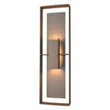 Hubbardton Forge 2020 Coastal Bronze Coastal Dark Smoke Clear Glass (ZM) Shadow Box Tall Outdoor Sconce