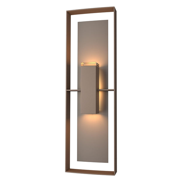 Hubbardton Forge 2020 Coastal Bronze Coastal Dark Smoke Clear Glass (ZM) Shadow Box Tall Outdoor Sconce
