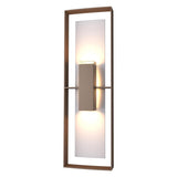 Hubbardton Forge 2020 Coastal Bronze Coastal Burnished Steel Clear Glass (ZM) Shadow Box Tall Outdoor Sconce