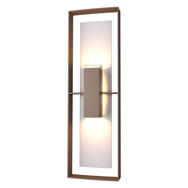 Hubbardton Forge 2020 Coastal Bronze Coastal Burnished Steel Clear Glass (ZM) Shadow Box Tall Outdoor Sconce