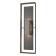 Hubbardton Forge 2020 Coastal Dark Smoke Coastal Black Clear Glass (ZM) Shadow Box Tall Outdoor Sconce
