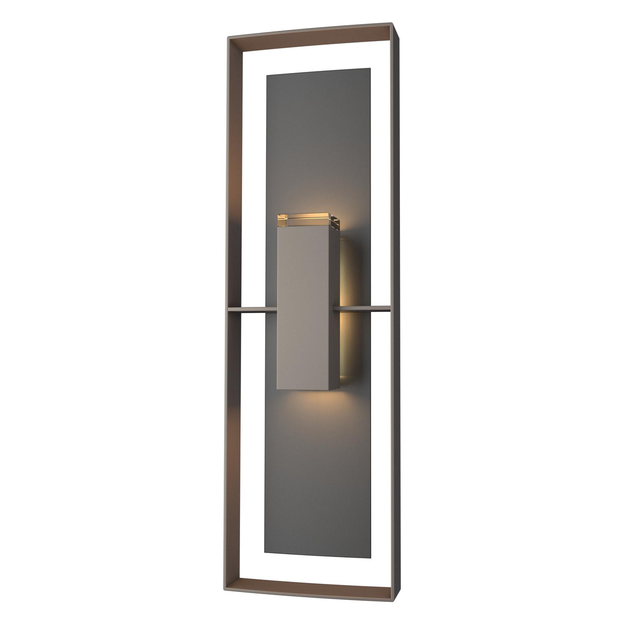 Hubbardton Forge 2020 Coastal Dark Smoke Coastal Black Clear Glass (ZM) Shadow Box Tall Outdoor Sconce