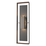 Hubbardton Forge 2020 Coastal Dark Smoke Coastal Black Clear Glass (ZM) Shadow Box Tall Outdoor Sconce