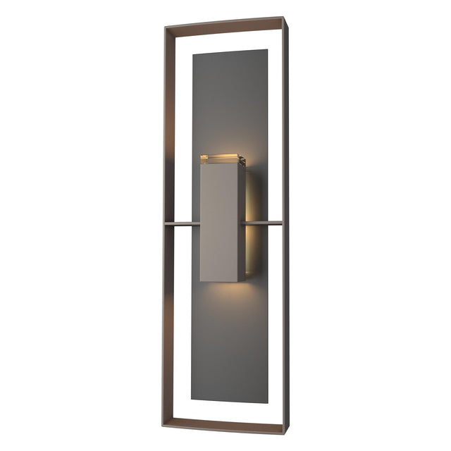 Hubbardton Forge 2020 Coastal Dark Smoke Coastal Black Clear Glass (ZM) Shadow Box Tall Outdoor Sconce