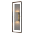 Hubbardton Forge 2020 Coastal Dark Smoke Coastal Natural Iron Clear Glass (ZM) Shadow Box Tall Outdoor Sconce