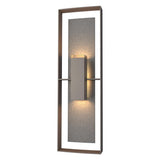 Hubbardton Forge 2020 Coastal Dark Smoke Coastal Natural Iron Clear Glass (ZM) Shadow Box Tall Outdoor Sconce