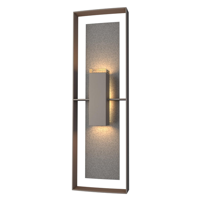 Hubbardton Forge 2020 Coastal Dark Smoke Coastal Natural Iron Clear Glass (ZM) Shadow Box Tall Outdoor Sconce
