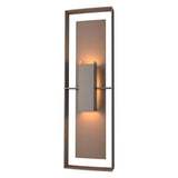 Hubbardton Forge 2020 Coastal Dark Smoke Coastal Bronze Clear Glass (ZM) Shadow Box Tall Outdoor Sconce