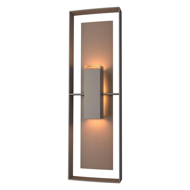 Hubbardton Forge 2020 Coastal Dark Smoke Coastal Bronze Clear Glass (ZM) Shadow Box Tall Outdoor Sconce