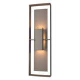 Hubbardton Forge 2020 Coastal Dark Smoke Coastal Dark Smoke Clear Glass (ZM) Shadow Box Tall Outdoor Sconce