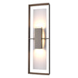 Hubbardton Forge 2020 Coastal Dark Smoke Coastal Burnished Steel Clear Glass (ZM) Shadow Box Tall Outdoor Sconce