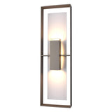 Hubbardton Forge 2020 Coastal Dark Smoke Coastal Burnished Steel Clear Glass (ZM) Shadow Box Tall Outdoor Sconce