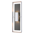 Hubbardton Forge 2020 Coastal Burnished Steel Coastal Black Clear Glass (ZM) Shadow Box Tall Outdoor Sconce
