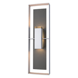 Hubbardton Forge 2020 Coastal Burnished Steel Coastal Black Clear Glass (ZM) Shadow Box Tall Outdoor Sconce