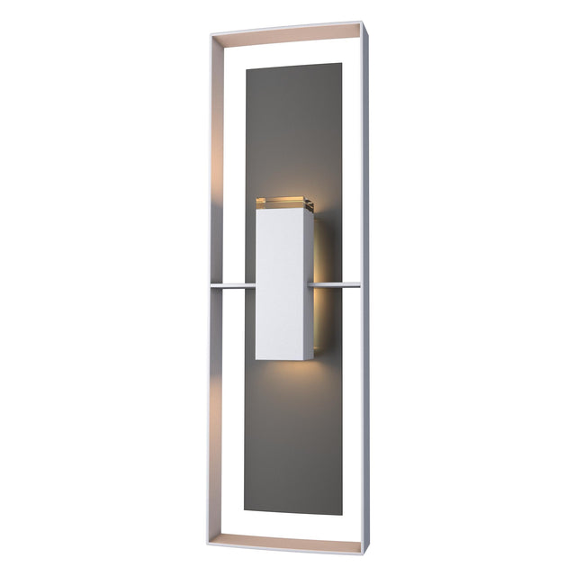 Hubbardton Forge 2020 Coastal Burnished Steel Coastal Black Clear Glass (ZM) Shadow Box Tall Outdoor Sconce