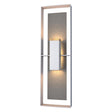 Hubbardton Forge 2020 Coastal Burnished Steel Coastal Natural Iron Clear Glass (ZM) Shadow Box Tall Outdoor Sconce