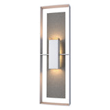 Hubbardton Forge 2020 Coastal Burnished Steel Coastal Natural Iron Clear Glass (ZM) Shadow Box Tall Outdoor Sconce