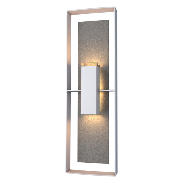 Hubbardton Forge 2020 Coastal Burnished Steel Coastal Natural Iron Clear Glass (ZM) Shadow Box Tall Outdoor Sconce