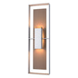 Hubbardton Forge 2020 Coastal Burnished Steel Coastal Bronze Clear Glass (ZM) Shadow Box Tall Outdoor Sconce
