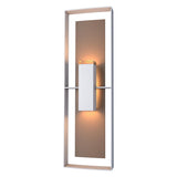 Hubbardton Forge 2020 Coastal Burnished Steel Coastal Bronze Clear Glass (ZM) Shadow Box Tall Outdoor Sconce