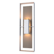 Hubbardton Forge 2020 Coastal Burnished Steel Coastal Dark Smoke Clear Glass (ZM) Shadow Box Tall Outdoor Sconce