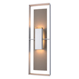 Hubbardton Forge 2020 Coastal Burnished Steel Coastal Dark Smoke Clear Glass (ZM) Shadow Box Tall Outdoor Sconce