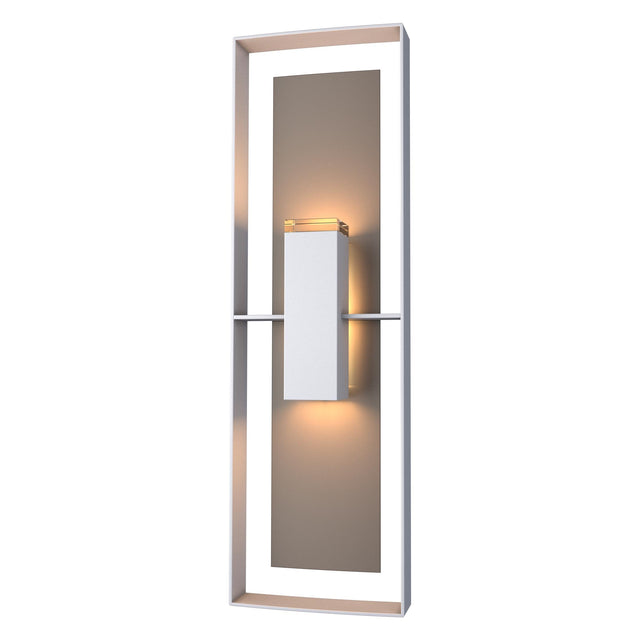 Hubbardton Forge 2020 Coastal Burnished Steel Coastal Dark Smoke Clear Glass (ZM) Shadow Box Tall Outdoor Sconce