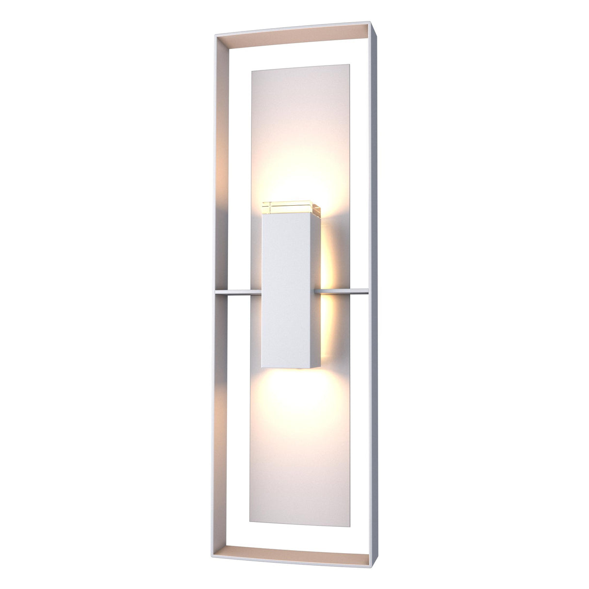 Hubbardton Forge 2020 Coastal Burnished Steel Coastal Burnished Steel Clear Glass (ZM) Shadow Box Tall Outdoor Sconce