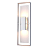 Hubbardton Forge 2020 Coastal Burnished Steel Coastal Burnished Steel Clear Glass (ZM) Shadow Box Tall Outdoor Sconce