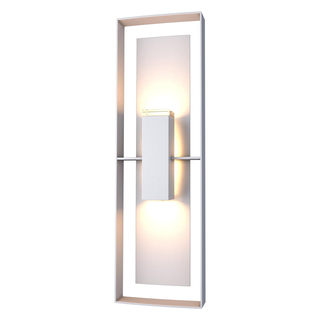 Hubbardton Forge 2020 Coastal Burnished Steel Coastal Burnished Steel Clear Glass (ZM) Shadow Box Tall Outdoor Sconce
