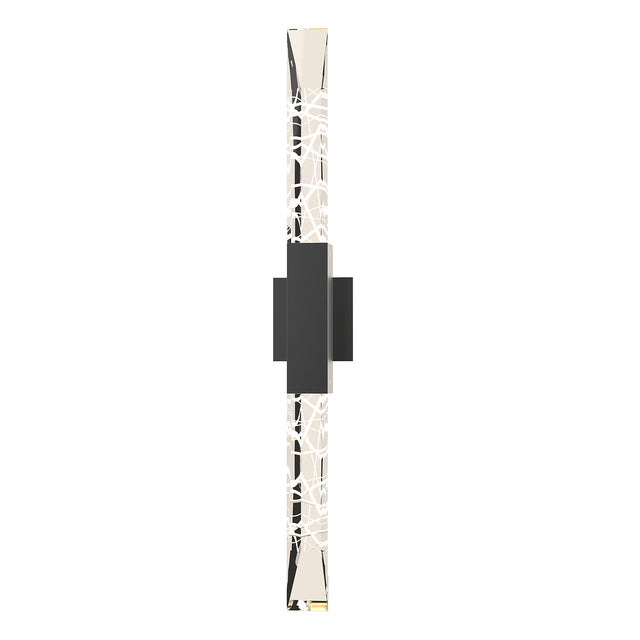 Hubbardton Forge 2019 Coastal Black Clear Glass (ZM) Refraction Large Outdoor Sconce