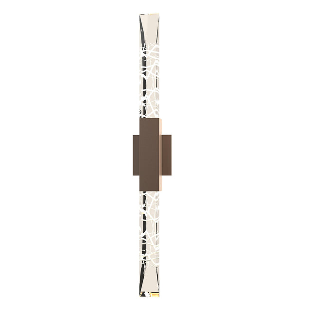Hubbardton Forge 2019 Coastal Bronze Clear Glass (ZM) Refraction Large Outdoor Sconce