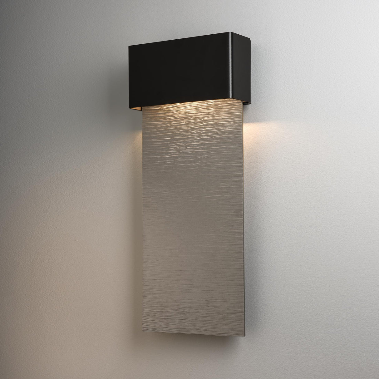 Hubbardton Forge 2019 Coastal Black Coastal Burnished Steel Stratum Large Dark Sky Friendly LED Outdoor Sconce