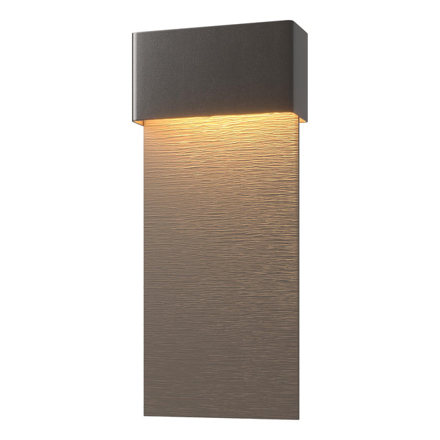 Hubbardton Forge 2019 Coastal Oil Rubbed Bronze Coastal Dark Smoke Stratum Large Dark Sky Friendly LED Outdoor Sconce