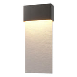 Hubbardton Forge 2019 Coastal Oil Rubbed Bronze Coastal Burnished Steel Stratum Large Dark Sky Friendly LED Outdoor Sconce